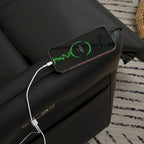 Power 270 Swivel Rocker Recliner Chair with USB Ports, Electric PU Small Recliners for Small Spaces