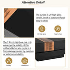 Square Coffee Table with Sliding Tabletop and Hidden Storage