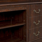 Traditional 60 TV Stand with Open and Closed Storage for TVs Up to 65