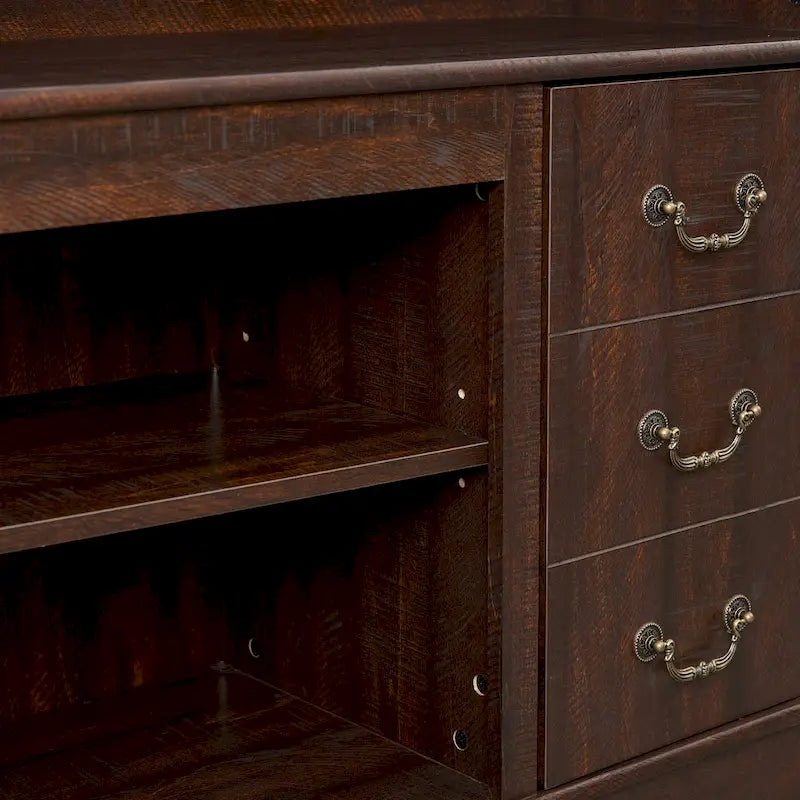 Traditional 60 TV Stand with Open and Closed Storage for TVs Up to 65