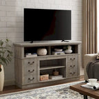 Traditional 60 TV Stand with Open and Closed Storage for TVs Up to 65