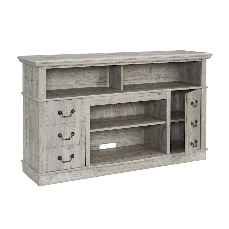 Traditional 60 TV Stand with Open and Closed Storage for TVs Up to 65