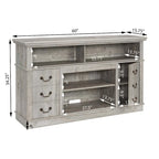 Traditional 60 TV Stand with Open and Closed Storage for TVs Up to 65