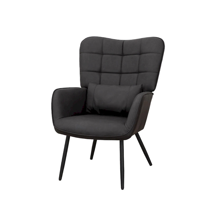 Bonded Leather Armchair Modern Accent Chair Set of 2