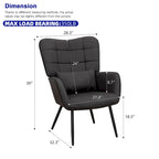 Bonded Leather Armchair Modern Accent Chair Set of 2