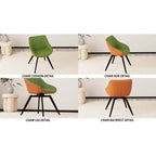 Set Of 2 Dining Chairs With Metal Legs