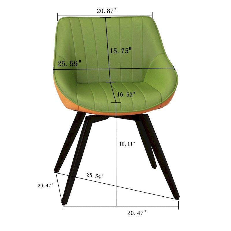 Set Of 2 Dining Chairs With Metal Legs