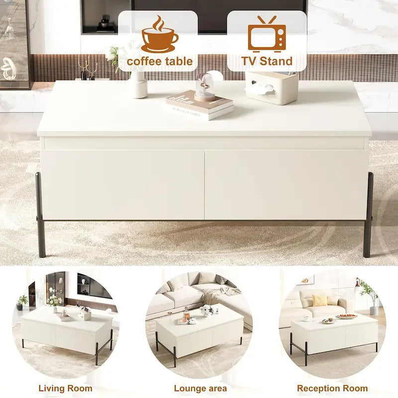 Coffee Table White Center Table Modern Living Room Table