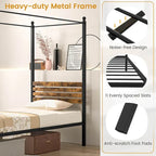 Gymax Twin/Full/Queen Size 4-Post Canopy Bed Frame Rustproof Metal