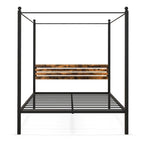 Gymax Twin/Full/Queen Size 4-Post Canopy Bed Frame Rustproof Metal