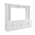 97.4W Mid-Century TV Stand with Bookshelves, Adjustable Shelf & Bridge - Entertainment Center for TVs Up to 70