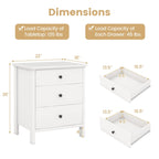 Gymax 3-Drawer Nightstand Wooden Bedside Table Modern Side End Table - See Details