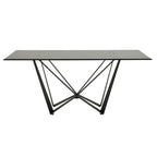 Marfa 69 Black Metal Gray Glass 6-person Dining Table by iNSPIRE Q Modern