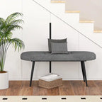 Gymax 47 Upholstered Entryway Bench w/ Padded Seat & Heavy-duty
