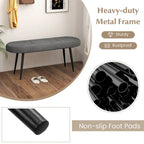 Gymax 47 Upholstered Entryway Bench w/ Padded Seat & Heavy-duty