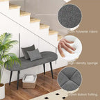 Gymax 47 Upholstered Entryway Bench w/ Padded Seat & Heavy-duty