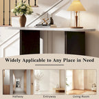 Oval Faux Marble Top Console Table Entryway Table, Narrow Sofa Table Hallway Accent Table with Triangular Base