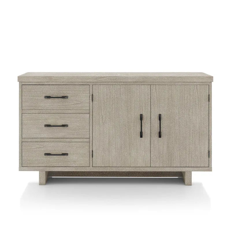 Furniture of America Yetaria Modern Farmhouse Natural 60-inch Solid Wood Buffet Sideboard