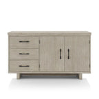 Furniture of America Yetaria Modern Farmhouse Natural 60-inch Solid Wood Buffet Sideboard