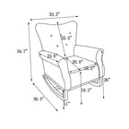 Tufted Rocking Chair with Wood Legs