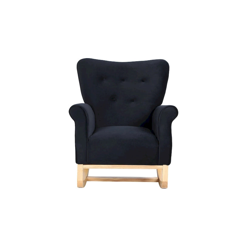 Tufted Rocking Chair with Wood Legs