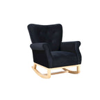 Tufted Rocking Chair with Wood Legs