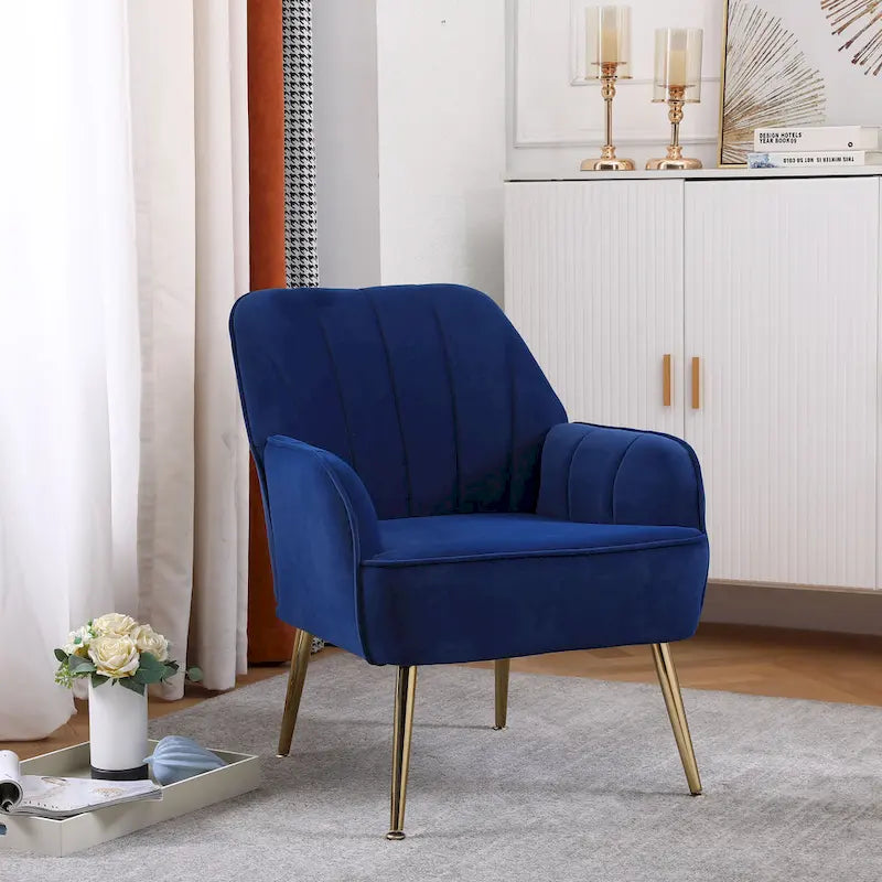 Tufted Rocking Chair with Wood Legs