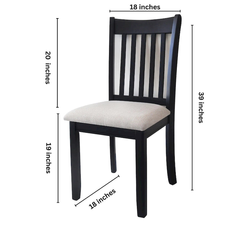 Black Finish Set of 2 Seating Chairs