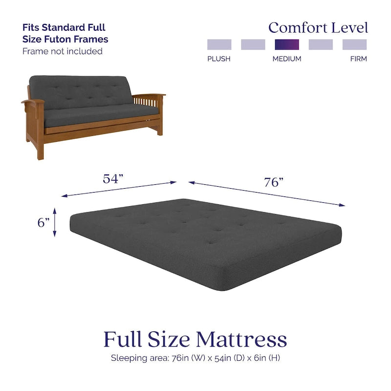DHP Trule 6-Inch Bonnell Coil Futon Mattress