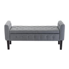 Inari Fabric Flip Top Storage Ottoman Bench with Rubberwood Legs