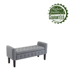 Inari Fabric Flip Top Storage Ottoman Bench with Rubberwood Legs