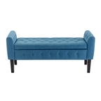 Inari Fabric Flip Top Storage Ottoman Bench with Rubberwood Legs