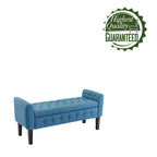 Inari Fabric Flip Top Storage Ottoman Bench with Rubberwood Legs