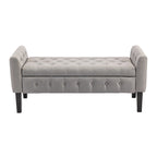 Inari Fabric Flip Top Storage Ottoman Bench with Rubberwood Legs