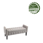 Inari Fabric Flip Top Storage Ottoman Bench with Rubberwood Legs