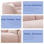 Modern Contemporary 91 Upholstered Curved Sofa With 2 Pillows for Living Room