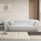 Modern Contemporary 91 Upholstered Curved Sofa With 2 Pillows for Living Room