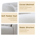 Modern Contemporary 91 Upholstered Curved Sofa With 2 Pillows for Living Room