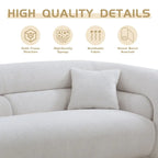 Modern Contemporary 91 Upholstered Curved Sofa With 2 Pillows for Living Room