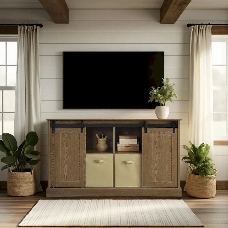 Lincoln Farmhouse 60 Inch TV Stand Console for TVs up to 64 inches