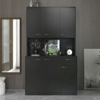 70.87 Tall Wardrobe& Kitchen Cabinet, with 6-Doors, 1-Open Shelves and 1-Drawer for bedroom,Walnut