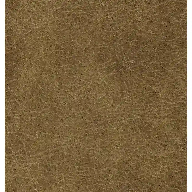 HomePop Decorative Ottoman - Distressed Brown Faux Leather
