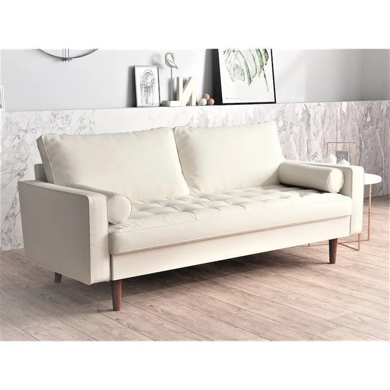 Lopez Faux Leather Mid-century Modern Sofa