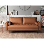  Lopez Faux Leather Mid-century Modern Sofa