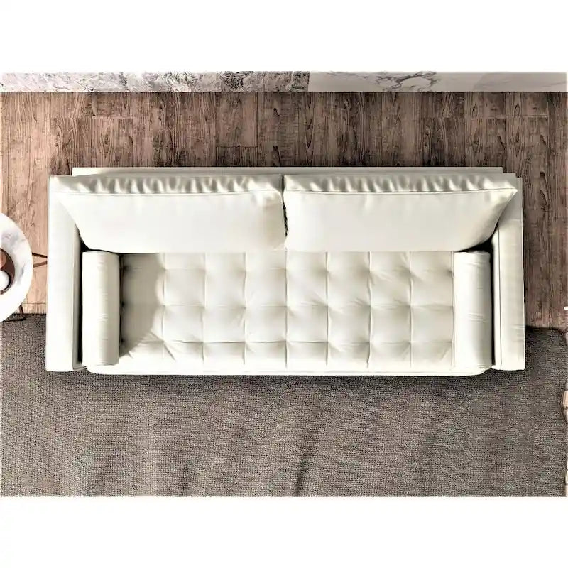 Lopez Faux Leather Mid-century Modern Sofa