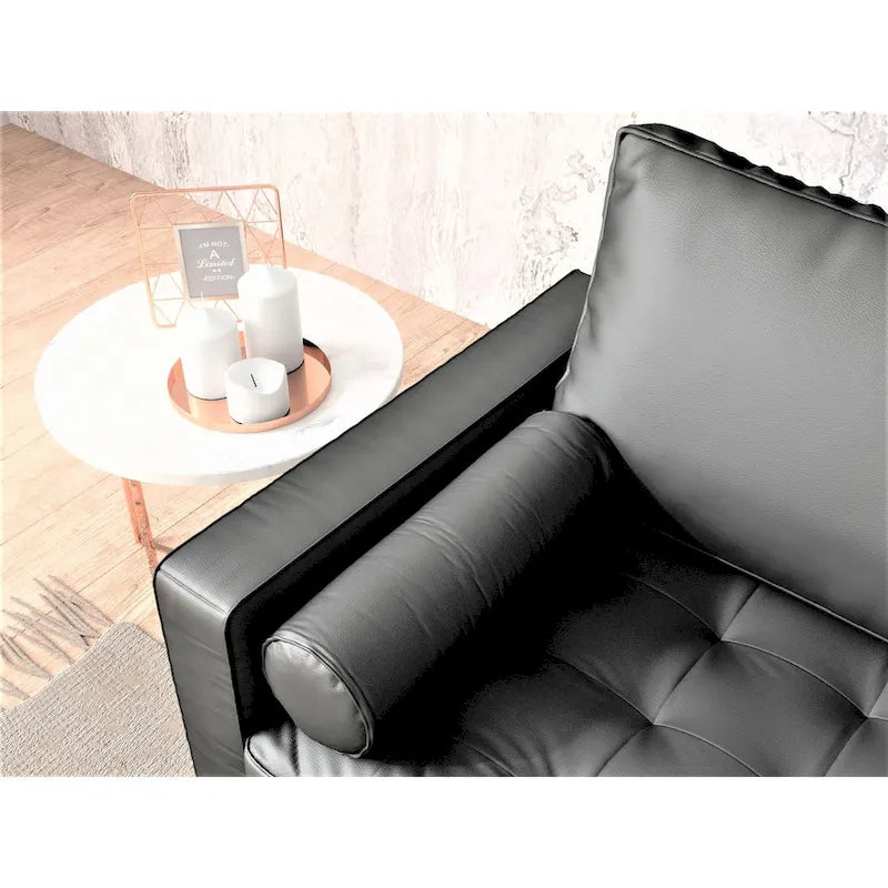 Lopez Faux Leather Mid-century Modern Sofa