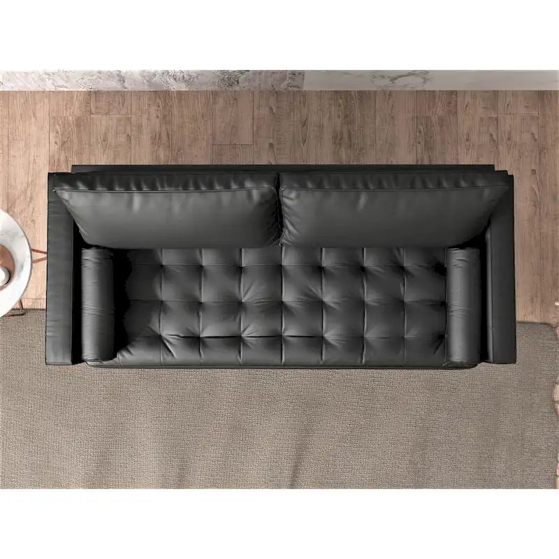 Lopez Faux Leather Mid-century Modern Sofa