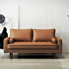 Lopez Faux Leather Mid-century Modern Sofa