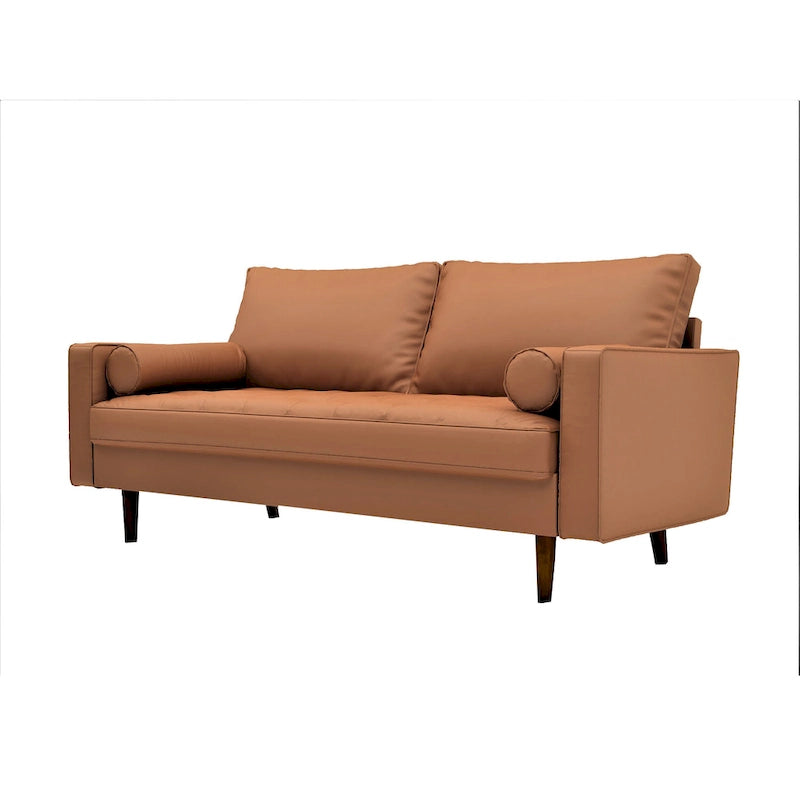 Lopez Faux Leather Mid-century Modern Sofa