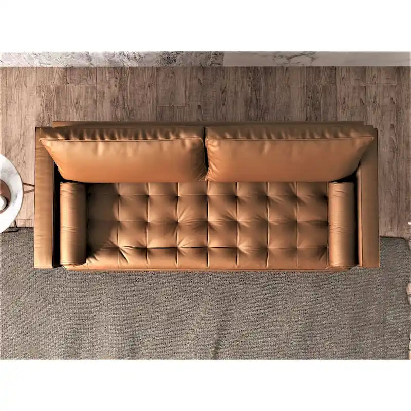 Lopez Faux Leather Mid-century Modern Sofa